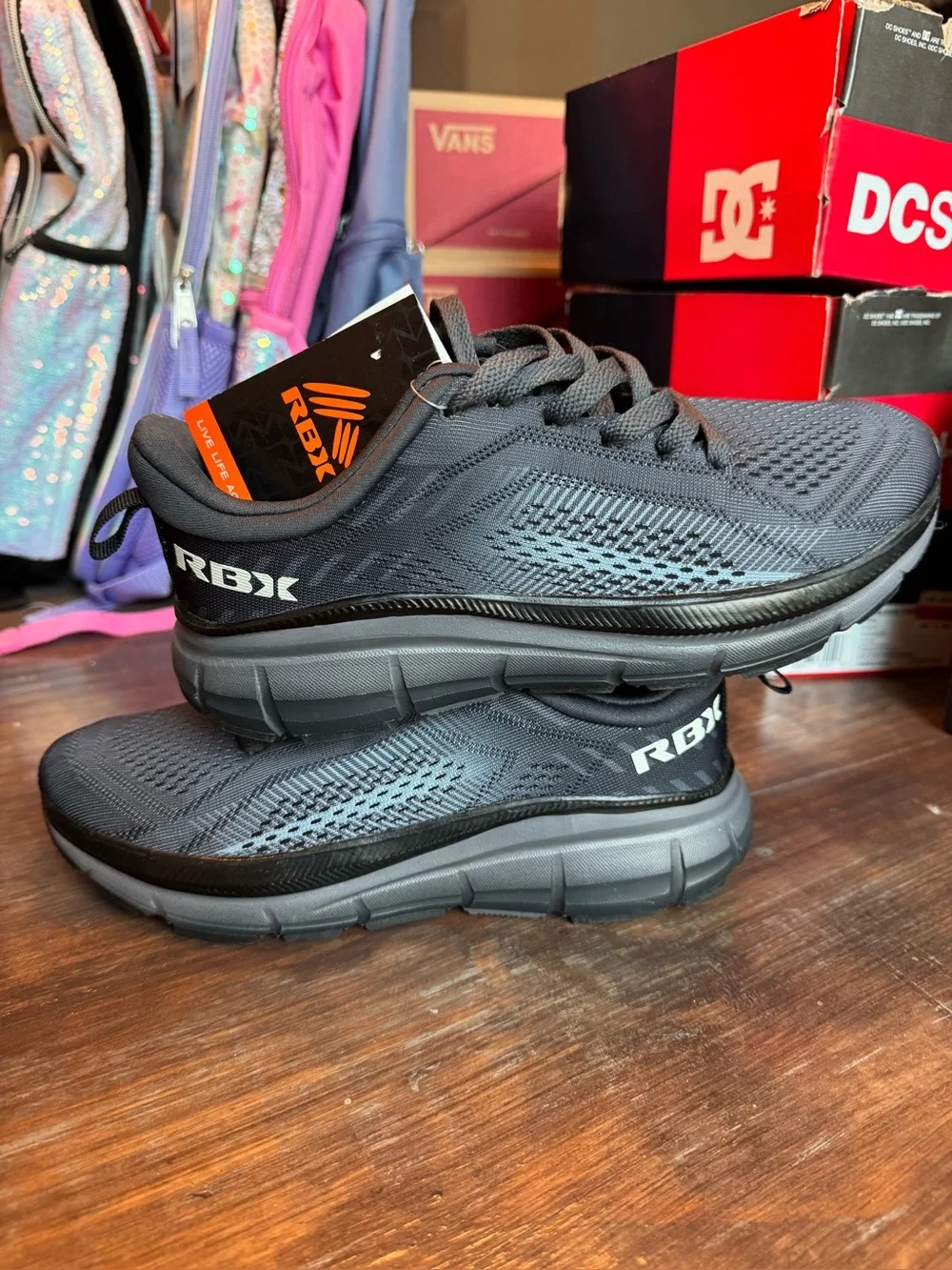 RBX Kids Black and Gray Sneakers